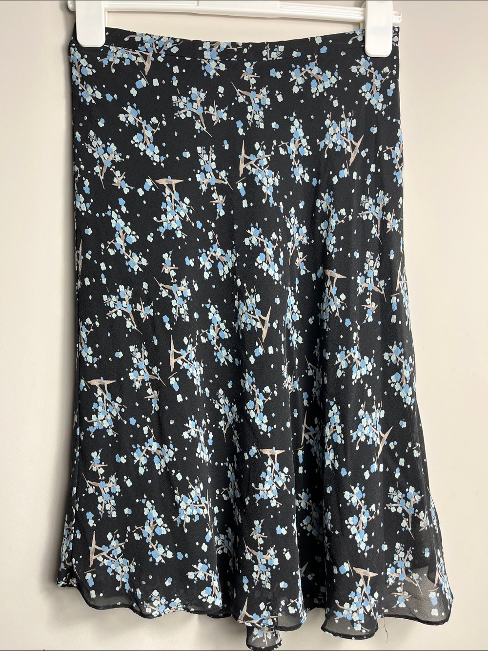Caslon Black A-Line Skirt with Light Blue Floral Print 6